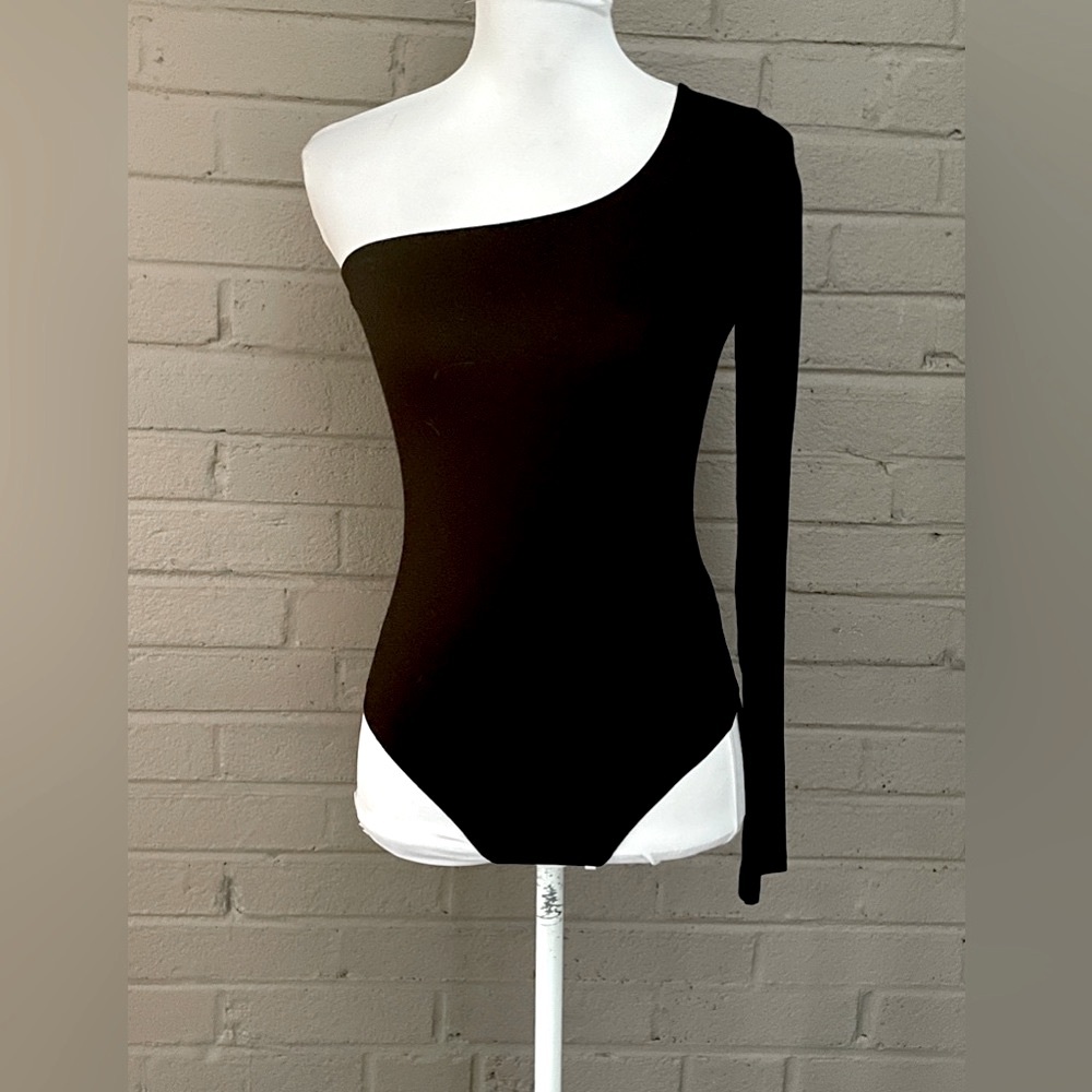ASOS Black one shoulder bodysuit 0 XS